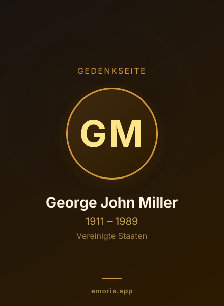 Gedenkportrait von George John Miller