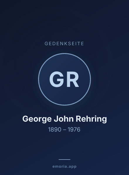 Gedenkportrait von George John Rehring