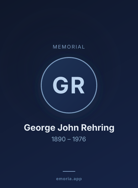 Memorial portrait of George John Rehring