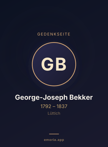 Gedenkportrait von George-Joseph Bekker