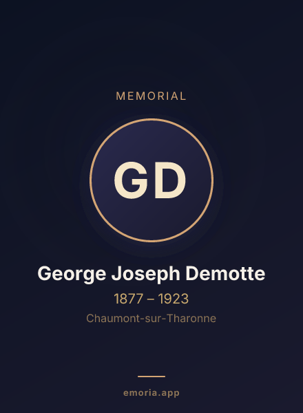 Memorial portrait of George Joseph Demotte
