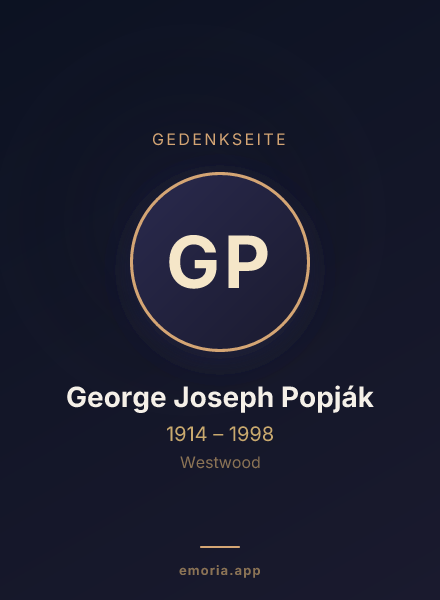 Gedenkportrait von George Joseph Popják