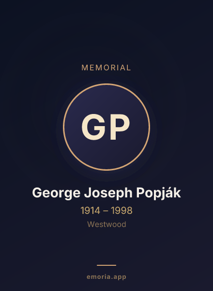 Memorial portrait of George Joseph Popják