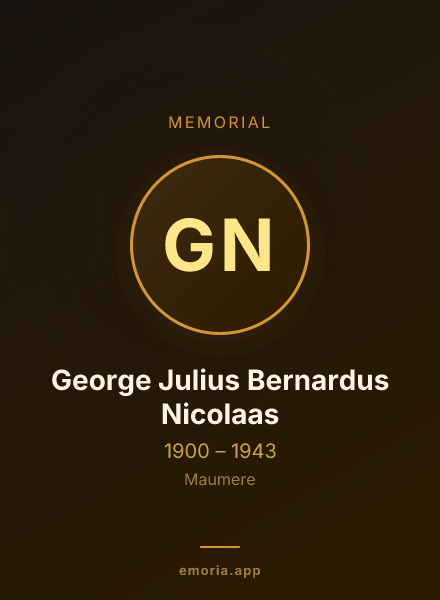 Memorial portrait of George Julius Bernardus Nicolaas