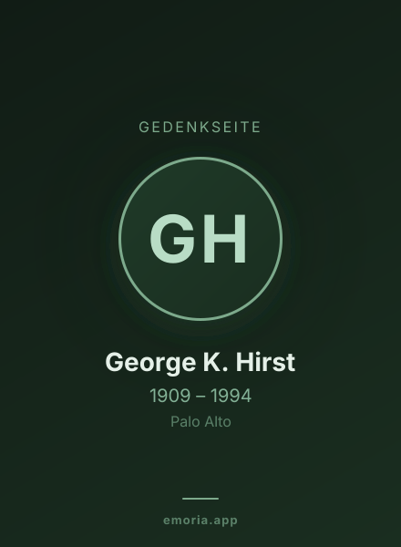 Gedenkportrait von George K. Hirst