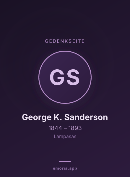 Gedenkportrait von George K. Sanderson