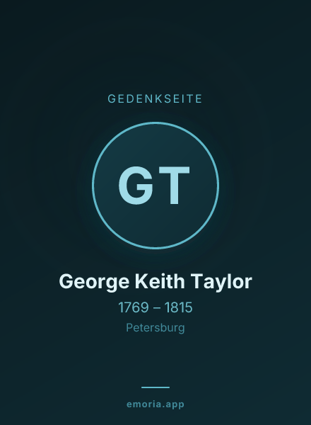 Gedenkportrait von George Keith Taylor