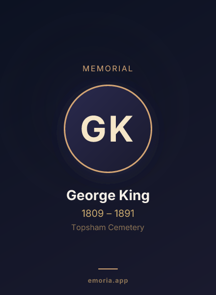 Memorial portrait of George King