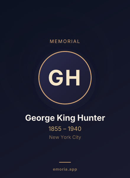 Memorial portrait of George King Hunter