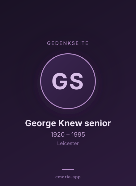Gedenkportrait von George Knew senior