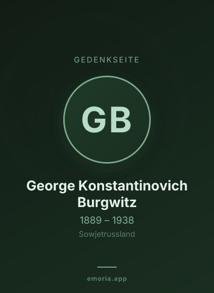 Gedenkportrait von George Konstantinovich Burgwitz