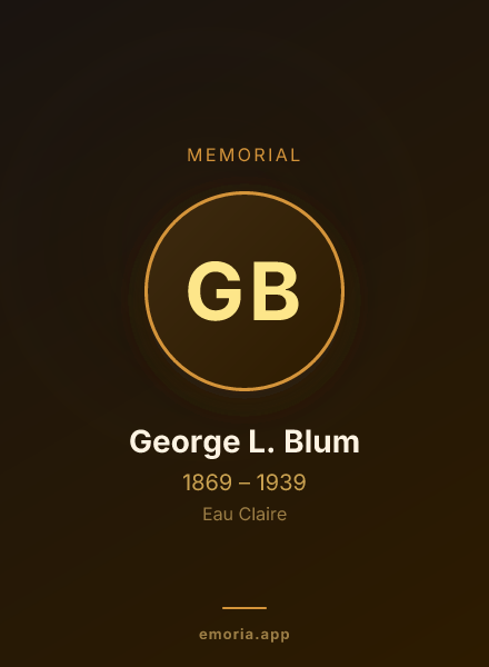 Memorial portrait of George L. Blum