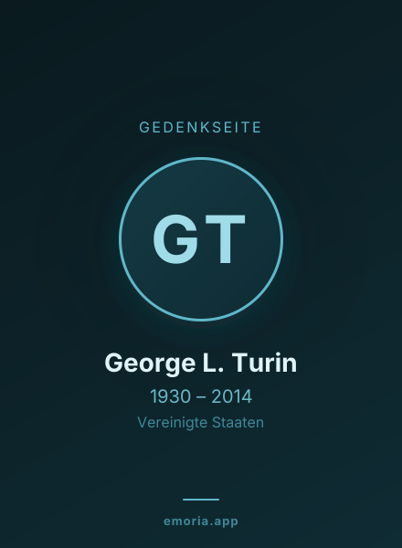 Gedenkportrait von George L. Turin