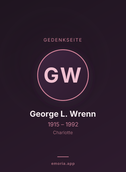 Gedenkportrait von George L. Wrenn
