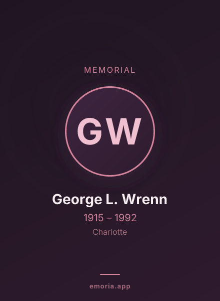 Memorial portrait of George L. Wrenn