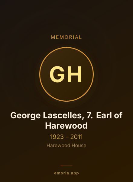 Memorial portrait of George Lascelles, 7. Earl of Harewood