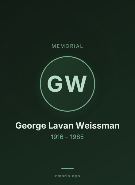 Memorial portrait of George Lavan Weissman