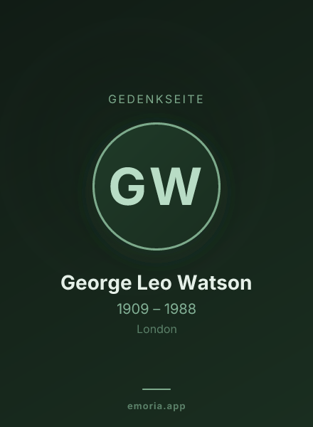 Gedenkportrait von George Leo Watson