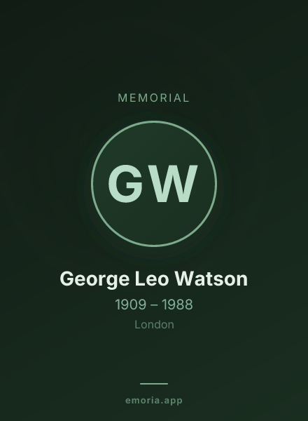 Memorial portrait of George Leo Watson