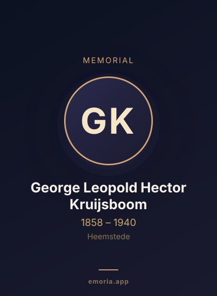 Memorial portrait of George Leopold Hector Kruijsboom