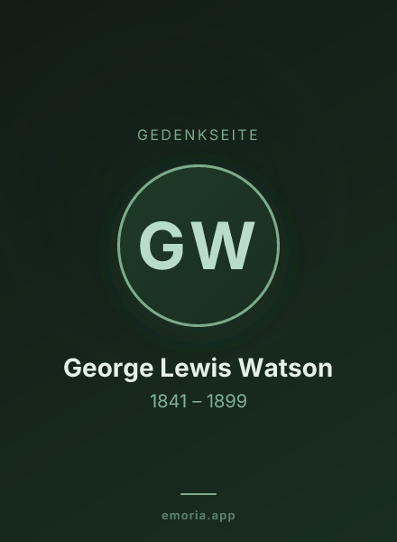 Gedenkportrait von George Lewis Watson