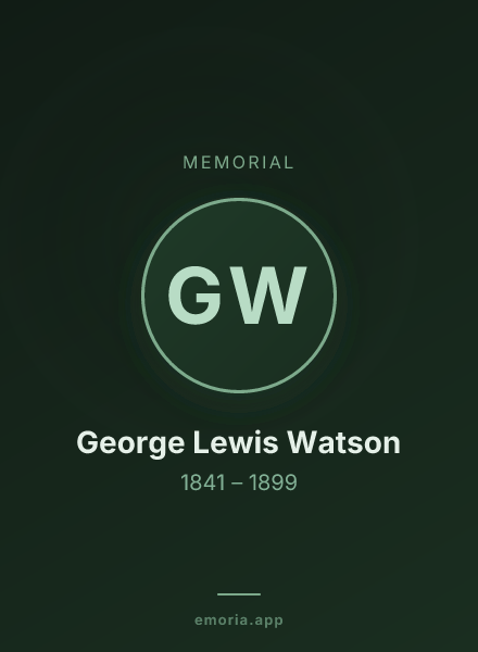 Memorial portrait of George Lewis Watson
