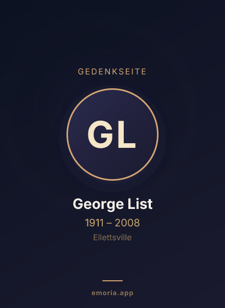 Gedenkportrait von George List