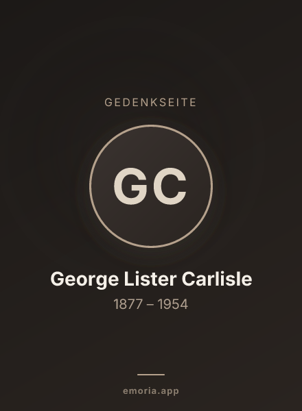 Gedenkportrait von George Lister Carlisle