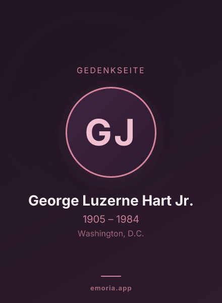 Gedenkportrait von George Luzerne Hart Jr.