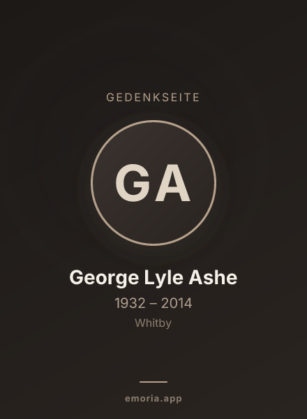 Gedenkportrait von George Lyle Ashe
