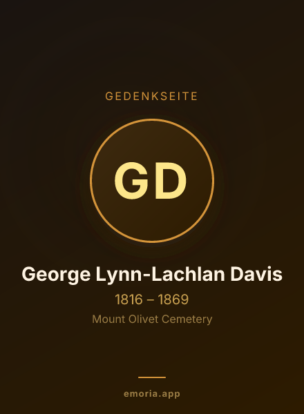 Gedenkportrait von George Lynn-Lachlan Davis
