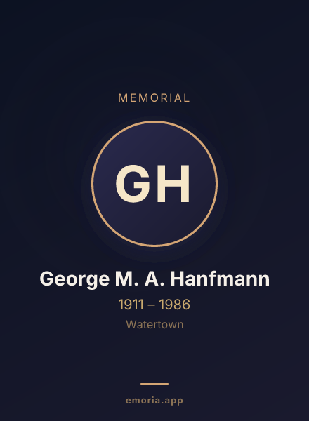 Memorial portrait of George M. A. Hanfmann