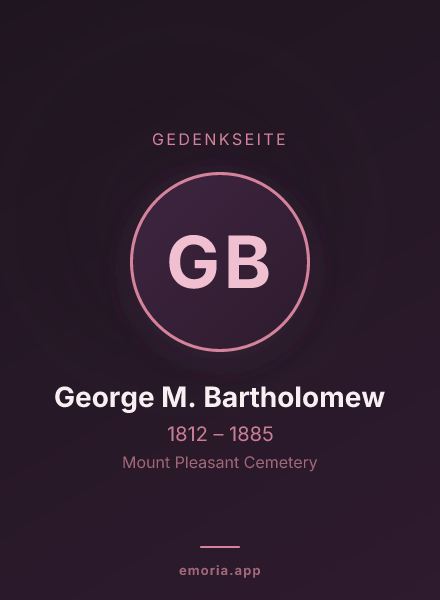 Gedenkportrait von George M. Bartholomew