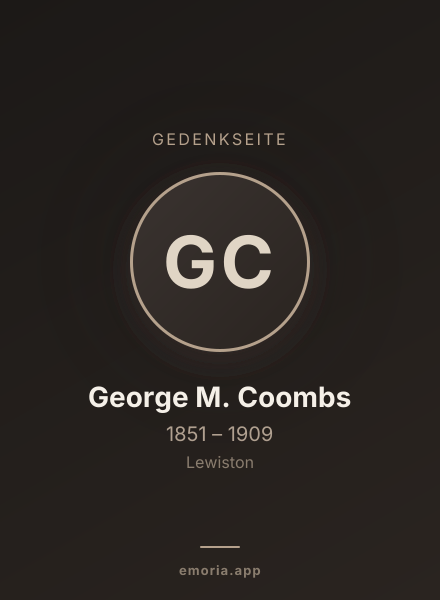 Gedenkportrait von George M. Coombs