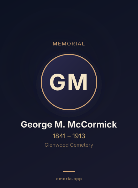 Memorial portrait of George M. McCormick