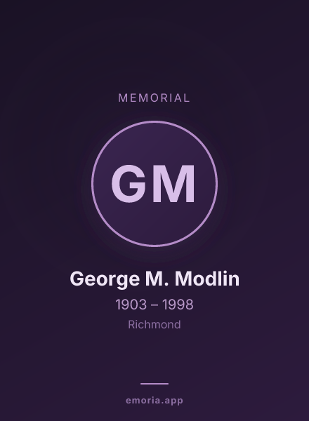 Memorial portrait of George M. Modlin