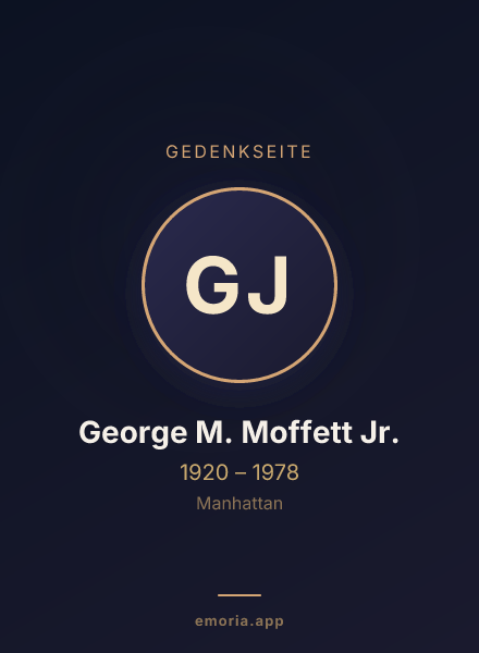 Gedenkportrait von George M. Moffett Jr.