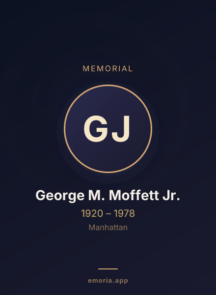 Memorial portrait of George M. Moffett Jr.