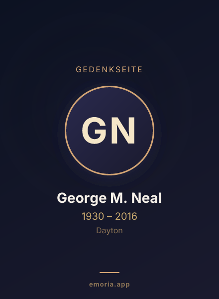 Gedenkportrait von George M. Neal