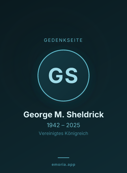 Gedenkportrait von George M. Sheldrick