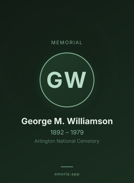 Memorial portrait of George M. Williamson