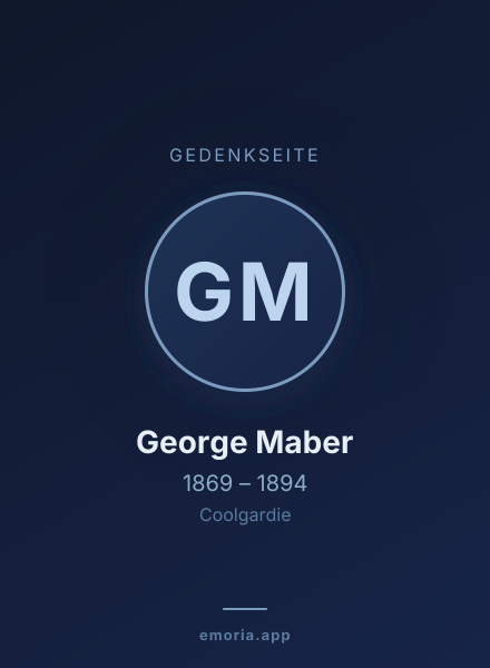 Gedenkportrait von George Maber