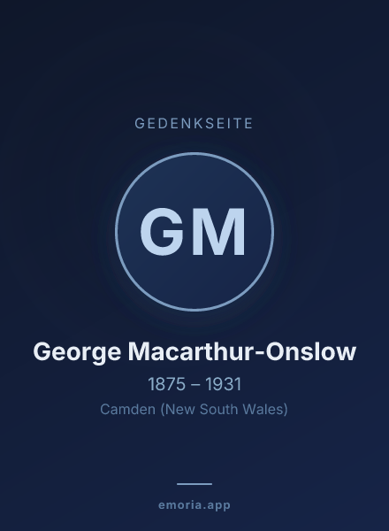 Gedenkportrait von George Macarthur-Onslow