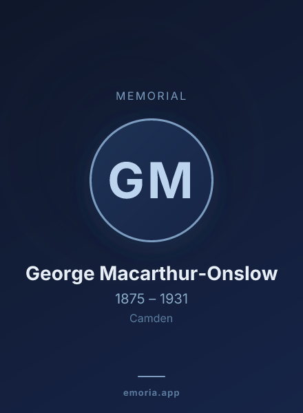 Memorial portrait of George Macarthur-Onslow