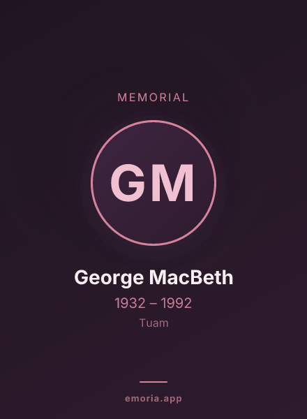 Memorial portrait of George MacBeth