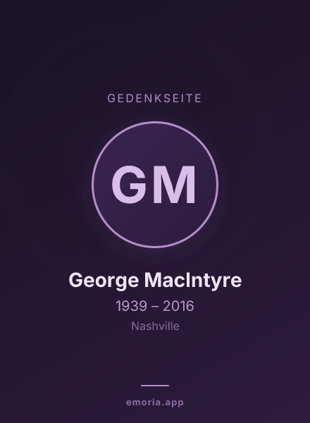 Gedenkportrait von George MacIntyre
