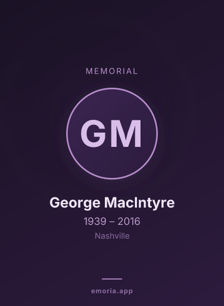 Memorial portrait of George MacIntyre