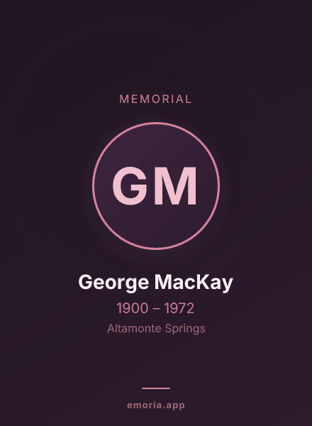 Memorial portrait of George MacKay