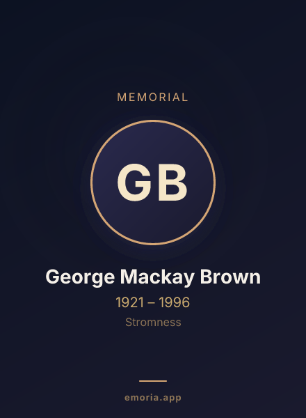 Memorial portrait of George Mackay Brown