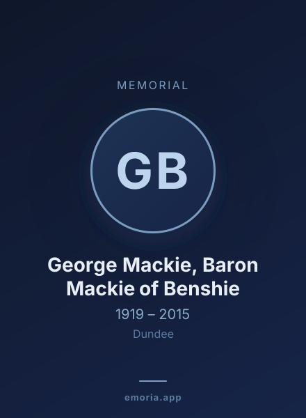 Memorial portrait of George Mackie, Baron Mackie of Benshie